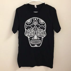 Black sugar skull unisex t-shirt